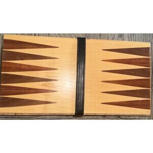 Vintage Levenger Wooden Multi Game Box Chess Backgammon Checkers Dominos Cards